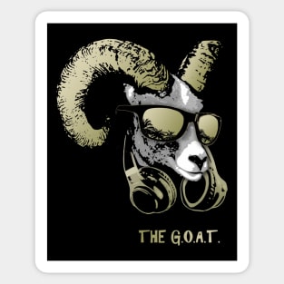 The Goat Bling Cool and Funny Music Animal with Headphones and Sunglasses Sticker
